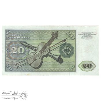 اسکناس 20 مارک 1970 جمهوری فدرال - تک - EF45 - آلمان
