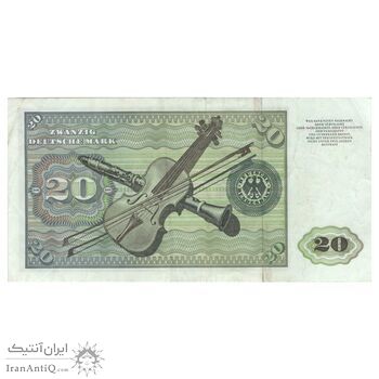 اسکناس 20 مارک 1970 جمهوری فدرال - تک - EF40 - آلمان