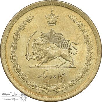 سکه 50 دینار 1334 برنز - MS63 - محمد رضا شاه