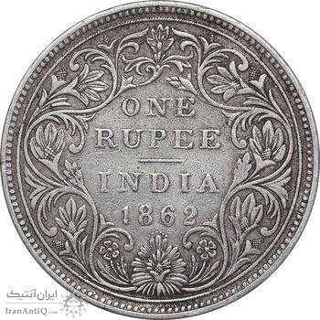 سکه 1 روپیه 1862 ویکتوریا - VF35 - هند