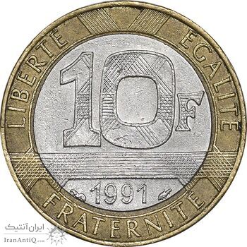 سکه 10 فرانک 1991 جمهوری کنونی - EF45 - فرانسه