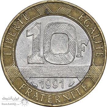 سکه 10 فرانک 1991 جمهوری کنونی - EF45 - فرانسه