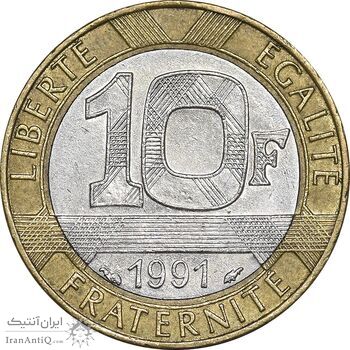 سکه 10 فرانک 1991 جمهوری کنونی - AU50 - فرانسه