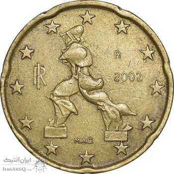 سکه 20 یورو سنت 2002 جمهوری - EF40 - ایتالیا