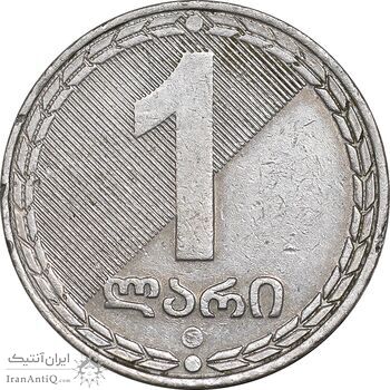 سکه 1 لاری 2006 جمهوری - نوشته های روی لبه ظریف - EF45 - گرجستان