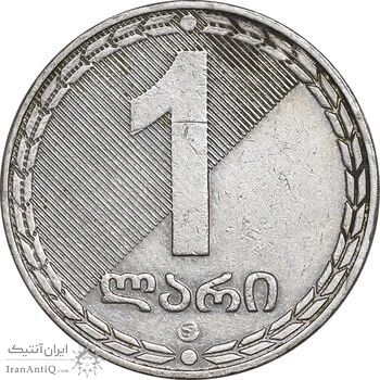 سکه 1 لاری 2006 جمهوری - نوشته های روی لبه ظریف - EF45 - گرجستان