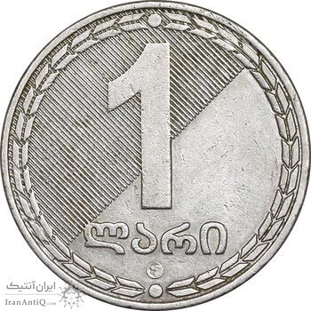 سکه 1 لاری 2006 جمهوری - نوشته های روی لبه ضخیم - EF45 - گرجستان