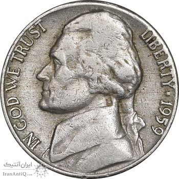 سکه 5 سنت 1959 جفرسون - VF35 - آمریکا