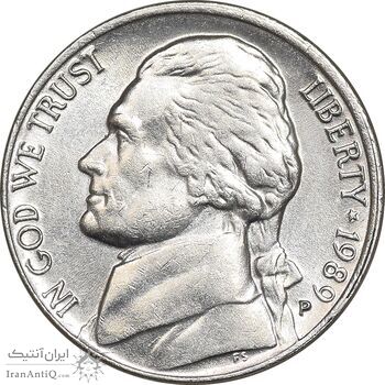 سکه 5 سنت 1989P جفرسون - MS61 - آمریکا