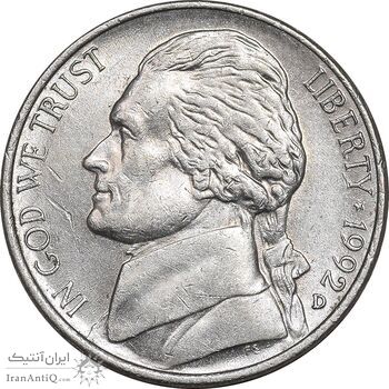 سکه 5 سنت 1992D جفرسون - MS61 - آمریکا