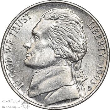 سکه 5 سنت 1993D جفرسون - MS61 - آمریکا