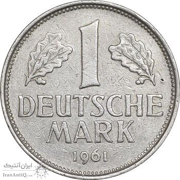 سکه 1 مارک 1961G جمهوری فدرال - EF45 - آلمان