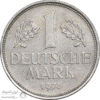 سکه 1 مارک 1971D جمهوری فدرال - EF45 - آلمان