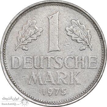 سکه 1 مارک 1975F جمهوری فدرال - EF45 - آلمان