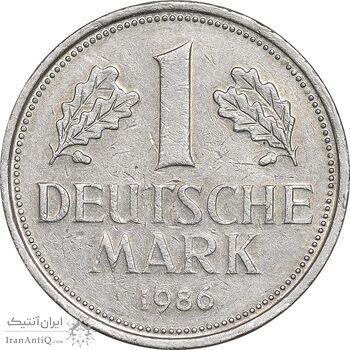 سکه 1 مارک 1986D جمهوری فدرال - EF45 - آلمان