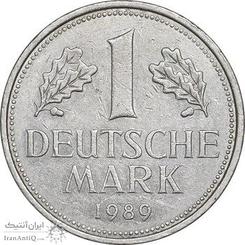سکه 1 مارک 1989J جمهوری فدرال - EF45 - آلمان