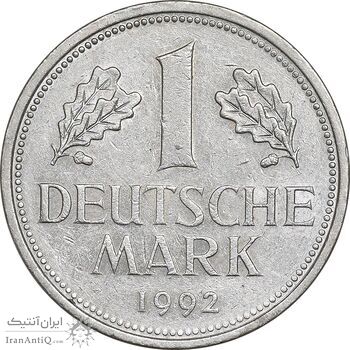 سکه 1 مارک 1992D جمهوری فدرال - AU58 - آلمان