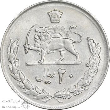 سکه 20 ریال 2537 - MS61 - محمد رضا شاه