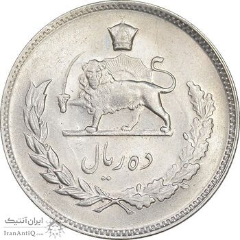 سکه 10 ریال 1348 - MS61 - محمد رضا شاه