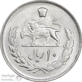 سکه 10 ریال 2537 - MS63 - محمد رضا شاه