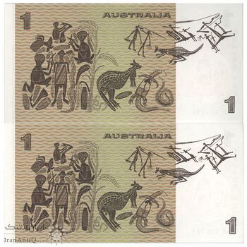 اسکناس 1 دلار بدون تاریخ (1982-1984) الیزابت دوم - Johnston & Stone - جفت - UNC64 - استرالیا