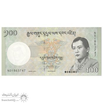 اسکناس 100 نگولتروم 2011 جیگمی خسار نامگیال وانگچوک - تک - UNC64 - بوتان