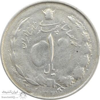 سکه 1 ریال 1324/3 سورشارژ تاریخ - EF40 - محمد رضا شاه