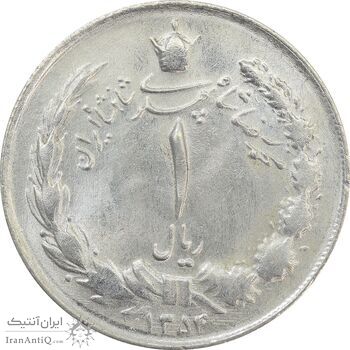 سکه 1 ریال 1354 (چرخش 180 درجه) - MS64 - محمد رضا شاه
