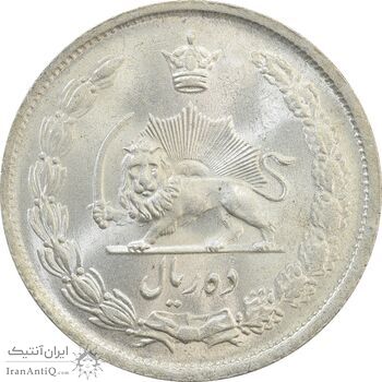 سکه 10 ریال 1323 - MS63 - محمد رضا شاه