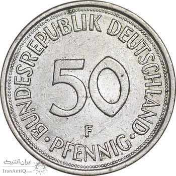 سکه 50 فینیگ 1974F جمهوری فدرال - AU55 - آلمان