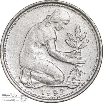 سکه 50 فینیگ 1992A جمهوری فدرال - EF45 - آلمان