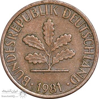 سکه 1 فینیگ 1981D جمهوری فدرال - EF45 - آلمان