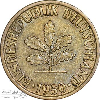 سکه 5 فینیگ 1950J جمهوری فدرال - EF45 - آلمان