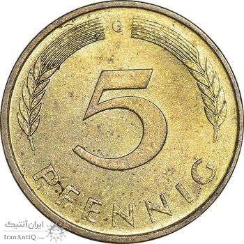 سکه 5 فینیگ 1991G جمهوری فدرال - AU58 - آلمان