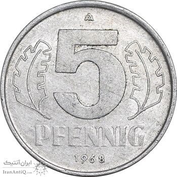 سکه 5 فینیگ 1968A جمهوری دموکراتیک - AU58 - آلمان