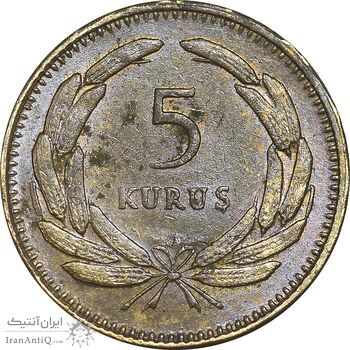 سکه 5 کروش 1949 جمهوری - AU50 - ترکیه