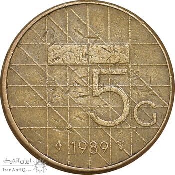سکه 5 گلدن 1989 بئاتریکس - EF40 - هلند