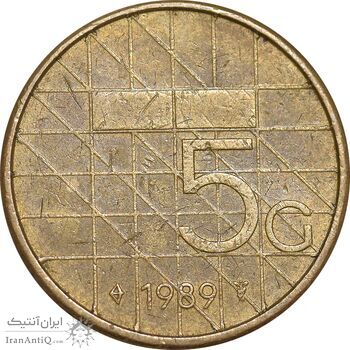 سکه 5 گلدن 1989 بئاتریکس - EF40 - هلند