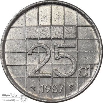 سکه 25 سنت 1987 بئاتریکس - AU58 - هلند
