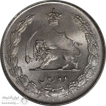 سکه 10 ریال 1343 - ضخیم - MS64 - محمد رضا شاه