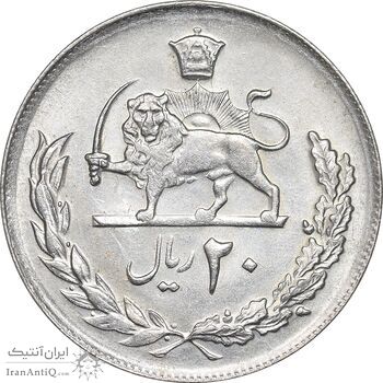 سکه 20 ریال 2537 - MS63 - محمد رضا شاه