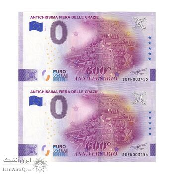 اسکناس 0 یورو 2025 - ششصدمین سالگرد جشنواره باستانی گراتزیه - جفت - UNC64 - ایتالیا