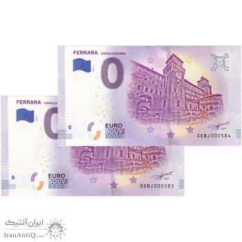 اسکناس 0 یورو 2019 - قلعه استنسه در فرارا - جفت - UNC64 - ایتالیا