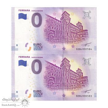 اسکناس 0 یورو 2019 - قلعه استنسه در فرارا - جفت - UNC64 - ایتالیا