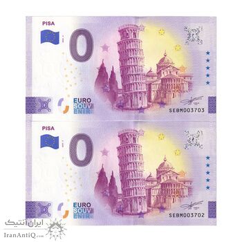 اسکناس 0 یورو 2025 - برج کج پیزا - جفت - UNC64 - ایتالیا