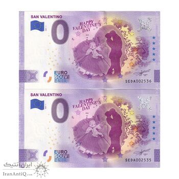 اسکناس 0 یورو 2021 - روز ولنتاین مبارک - جفت - UNC64 - ایتالیا