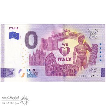 اسکناس 0 یورو 2024 - ما ایتالیا را دوست داریم - تک - UNC64 - ایتالیا