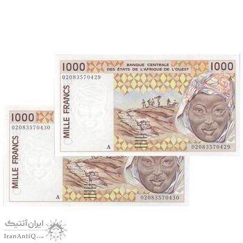 اسکناس 1000 فرانک 2002 - جفت - UNC64 - جامعه اقتصادی کشورهای غرب آفریقا (ساحل عاج)