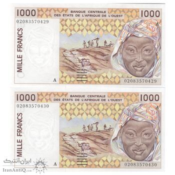 اسکناس 1000 فرانک 2002 - جفت - UNC64 - جامعه اقتصادی کشورهای غرب آفریقا (ساحل عاج)