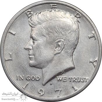 سکه نیم دلار 1971D کندی - AU55 - آمریکا